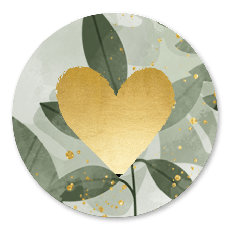 Groene plantjes met gouden hartje